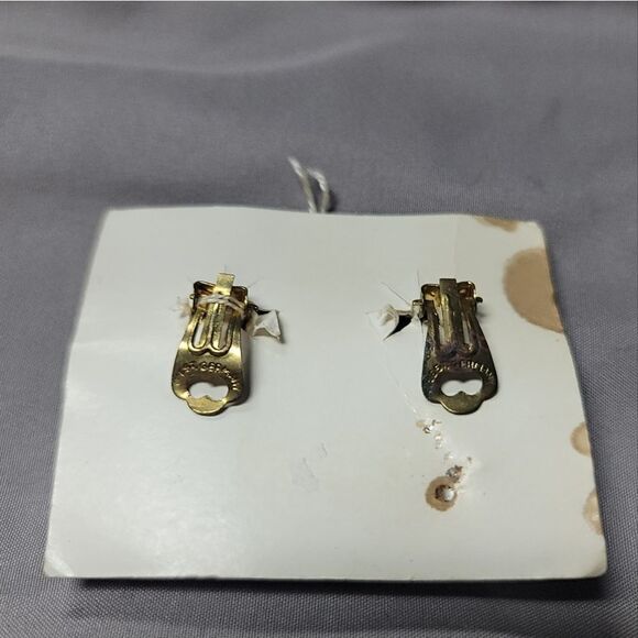 Vintage 1950's Amber beaded clip-on earrings from West Germany - Picture 6 of 11